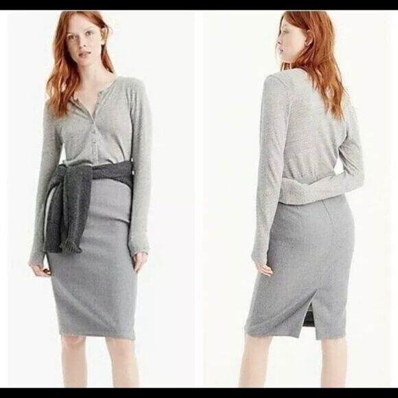 J.crew Gray wool pencil skirt size 4 - Picture 2 of 11